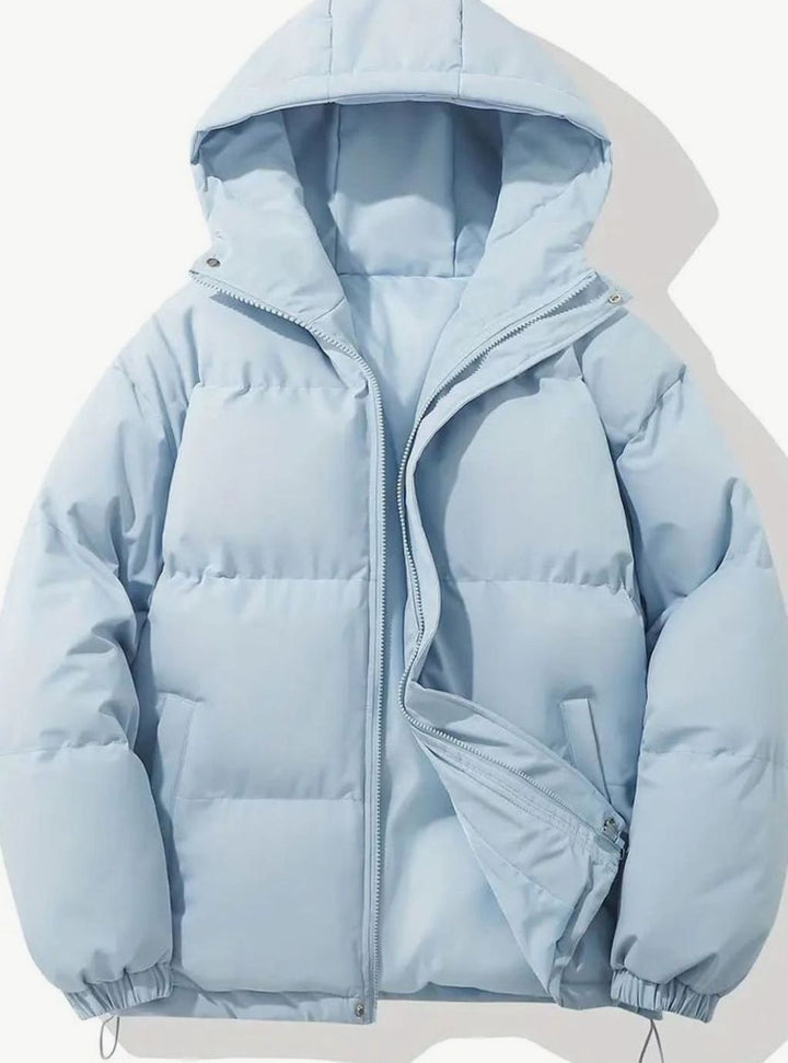 Women's Oversized Hooded Puffer Jacket - Phoebe - Light Blue