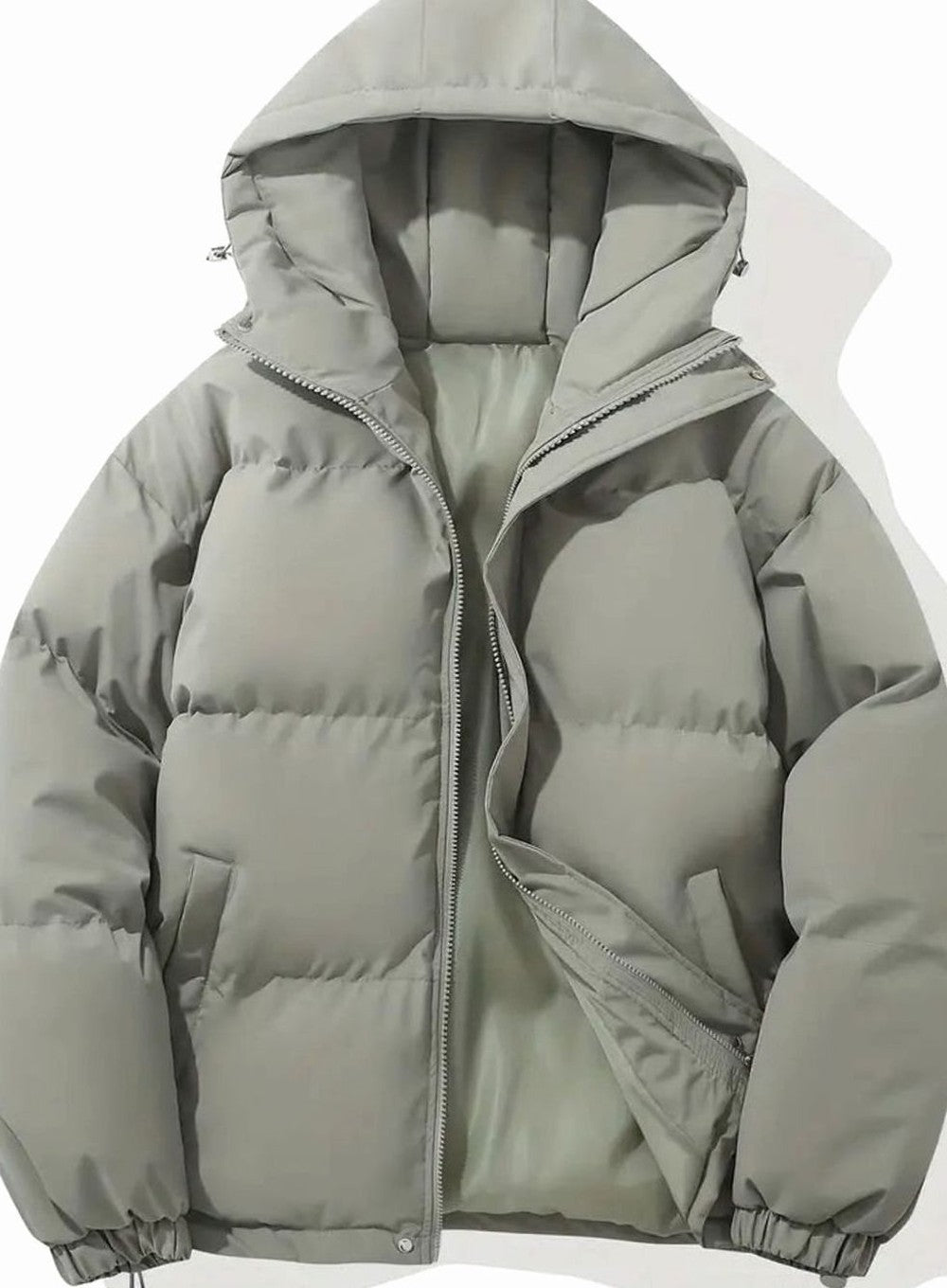 Women's Oversized Hooded Puffer Jacket - Phoebe - Light Gray