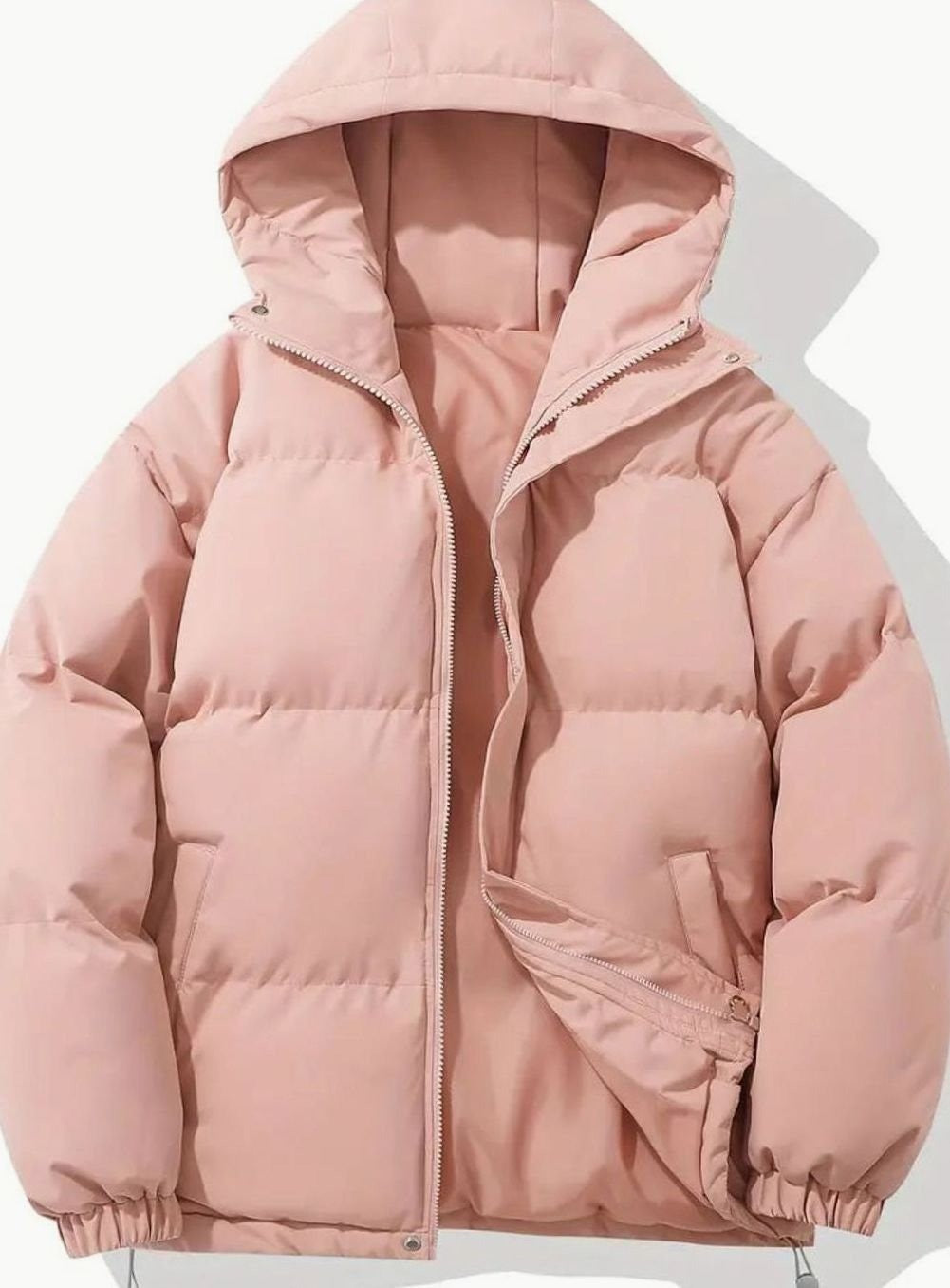 Women's Oversized Hooded Puffer Jacket - Phoebe - Pink