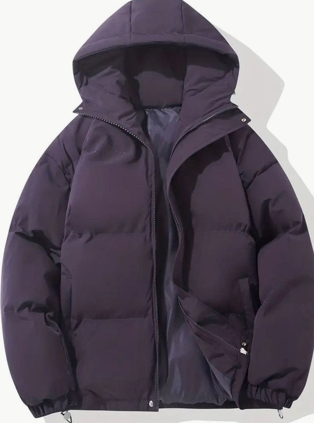 Women's Oversized Hooded Puffer Jacket - Phoebe - Purple