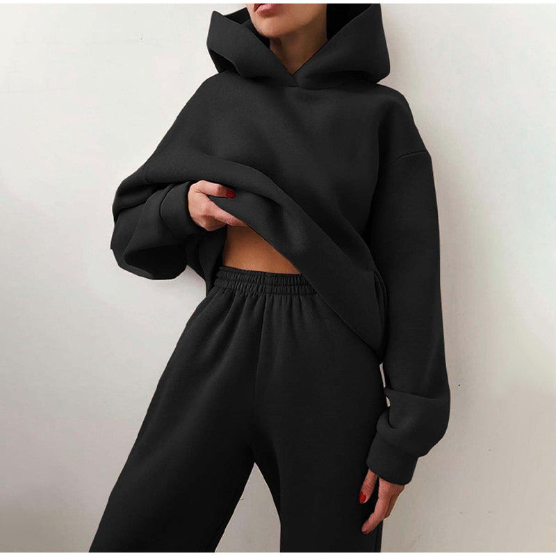 Women's Oversized Hoodie Set with Sweatpants - Etta - Black