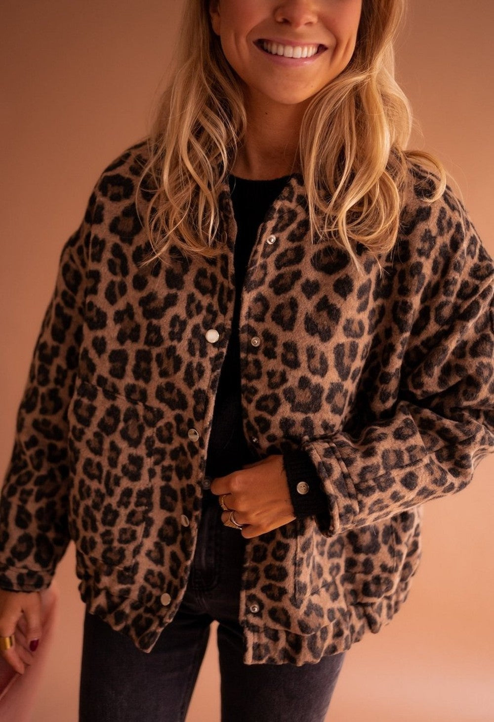 Women's Leopard Print Quilted Jacket - Iris - Leopard