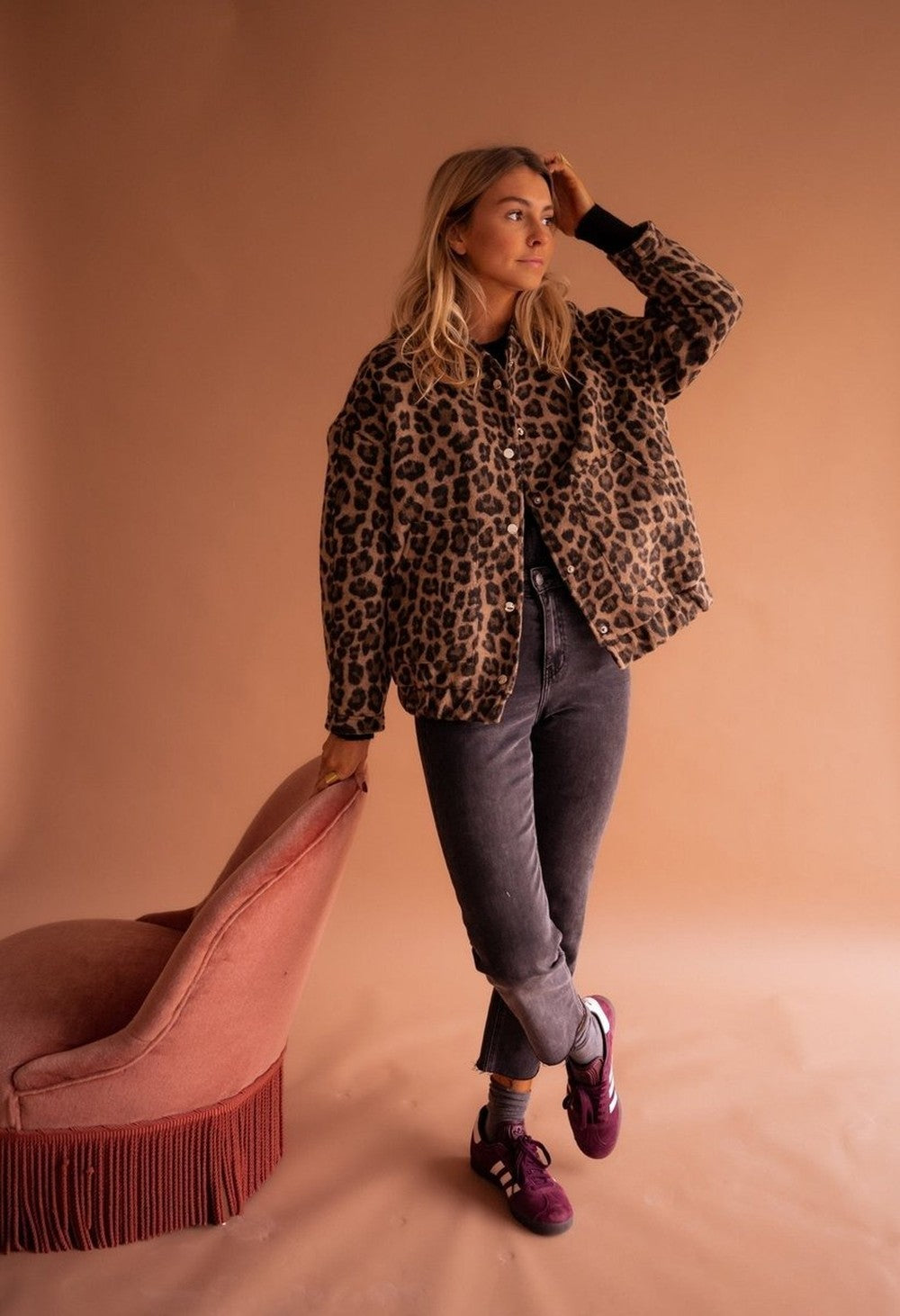 Women's Leopard Print Quilted Jacket - Iris - Leopard