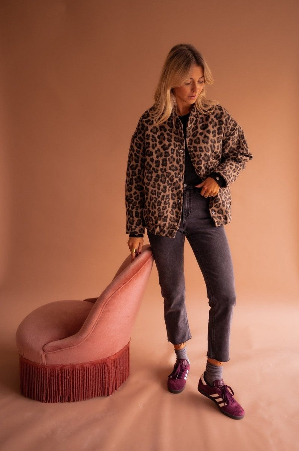Women's Leopard Print Quilted Jacket - Iris - Leopard