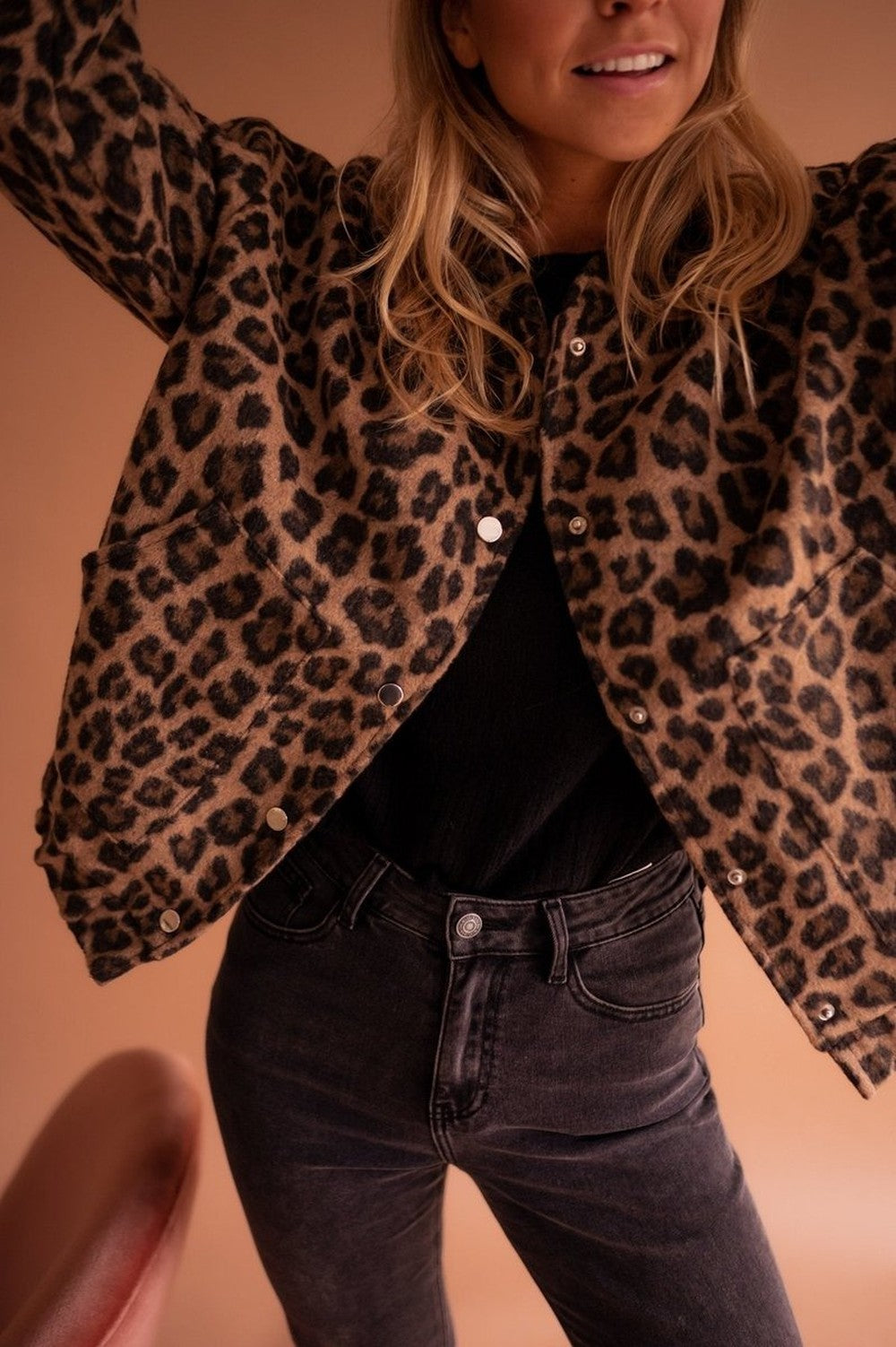 Women's Leopard Print Quilted Jacket - Iris - Leopard