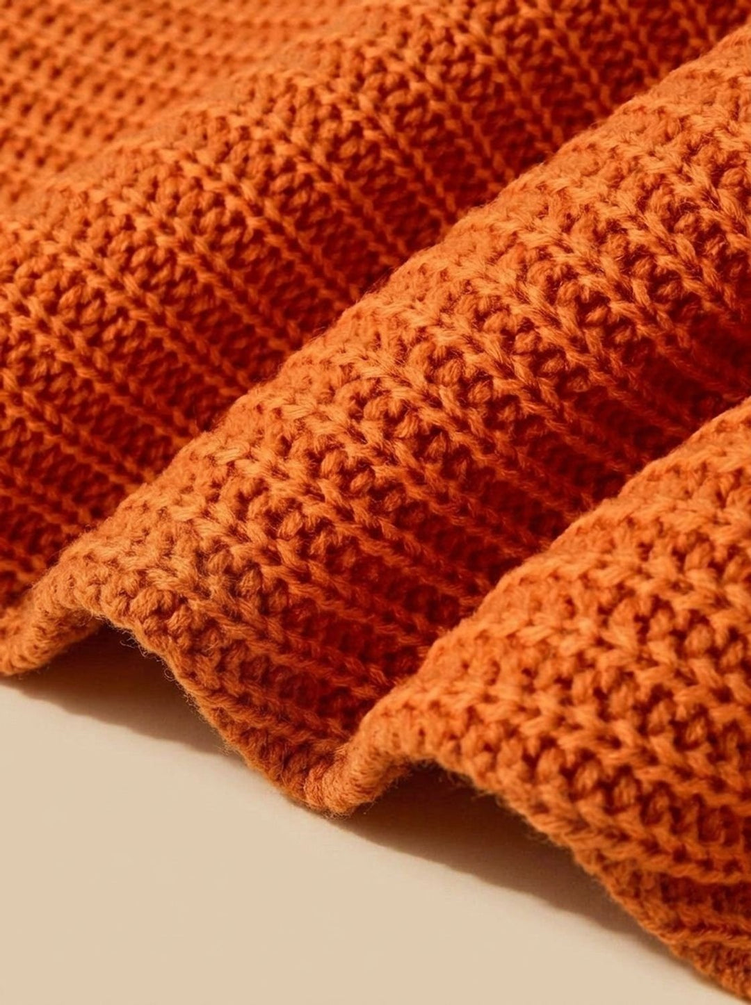 Women's Ribbed Cardigan Sweater with Collar - Cora - Orange