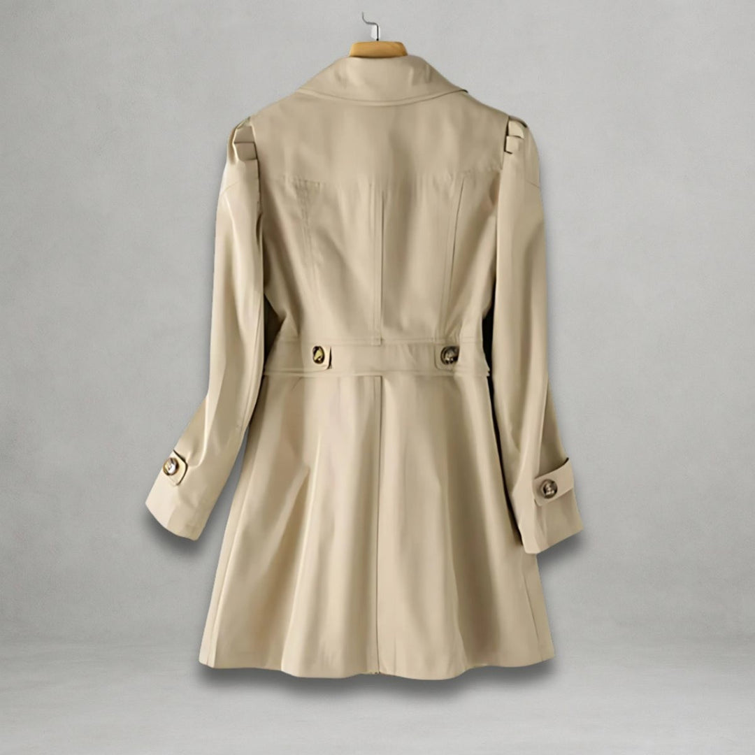 Women's Single Breasted Trench Coat with Pockets - Stella - Khaki