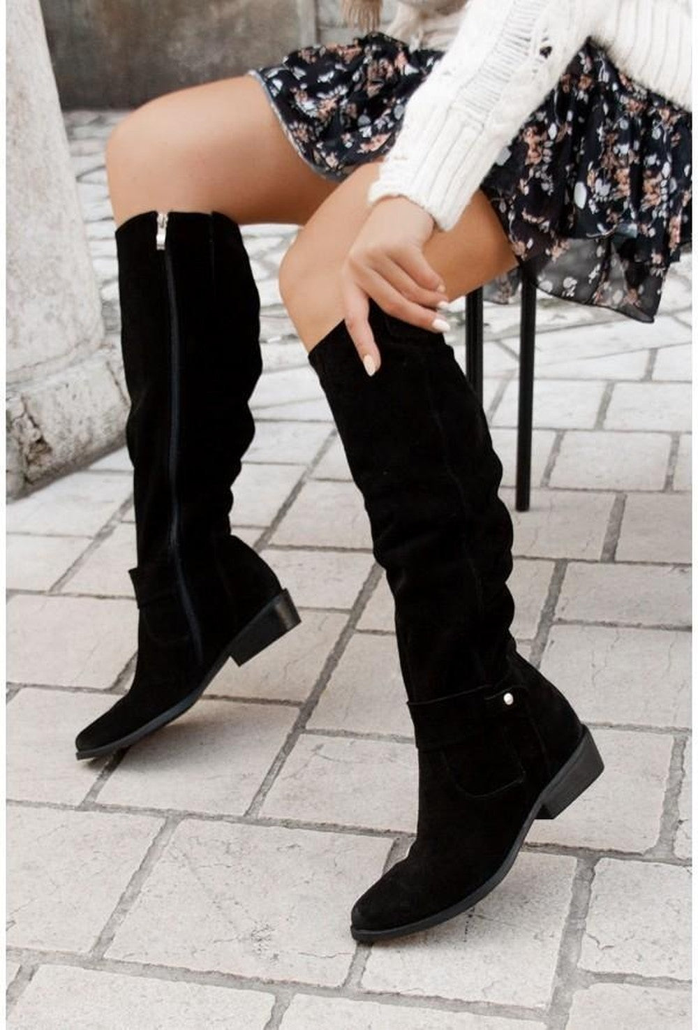 Women's Slouchy Knee High Boots - Imogen - Black