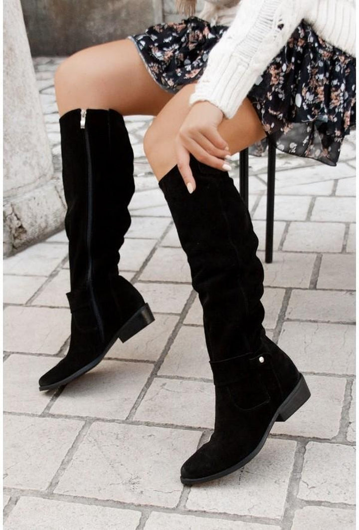 Women's Slouchy Knee High Boots - Imogen - Black